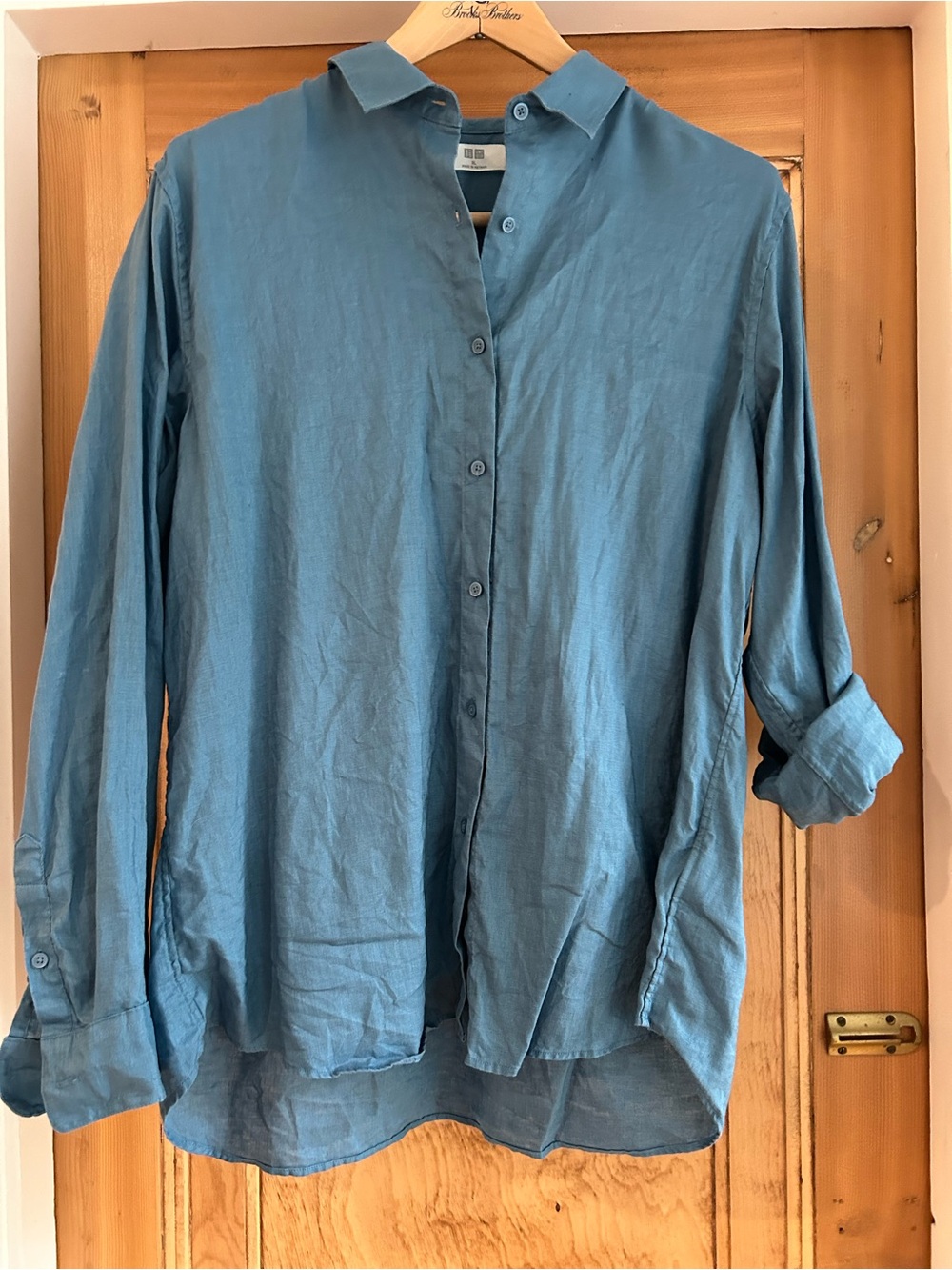 Uniqlo Teal Button-Down Women's Long-Sleeve Shirt